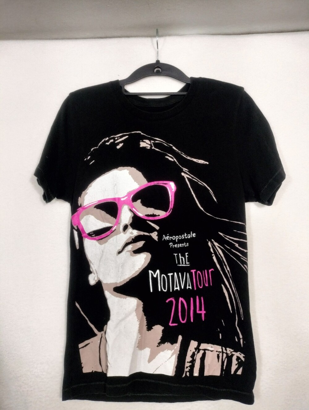 Aeropostale Black Tee with Pink Graphic Accents